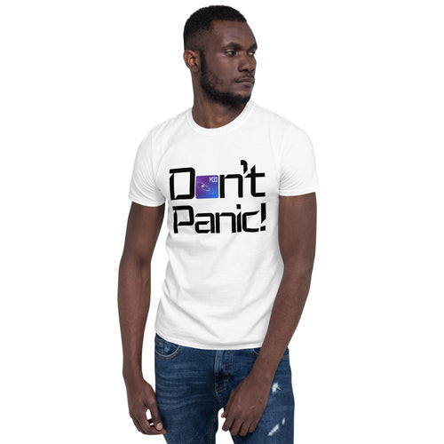 Don't Panic! Short-Sleeve Unisex T-Shirt (White)