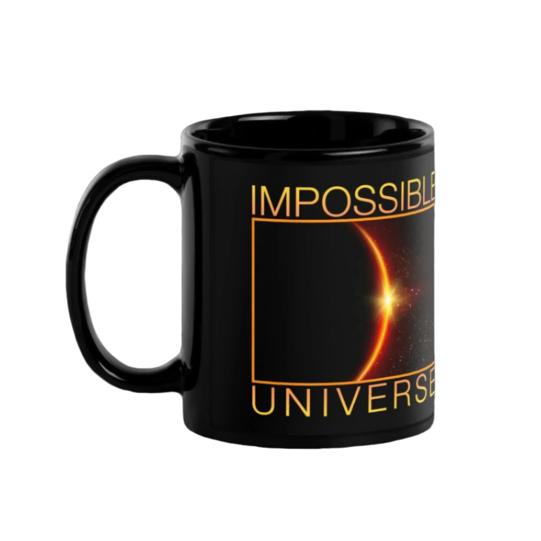 Impossible Universe Black Glossy Mug